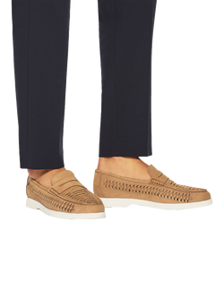 KG Kurt Geiger Sully Weave Slip-On Nubuck Loafers, Blue Navy - view 2, Blue Navy