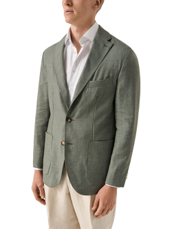 Eton Linen & Wool Blend Soft Jacket, Green, Green
