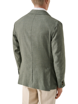 Eton Linen & Wool Blend Soft Jacket, Green - view 2, Green