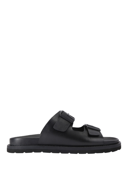 KG Kurt Geiger Lisbon Leather Footbed Sandals, Black, Black