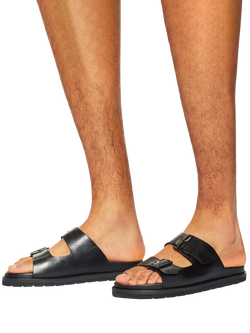 KG Kurt Geiger Lisbon Leather Footbed Sandals, Black - view 2, Black