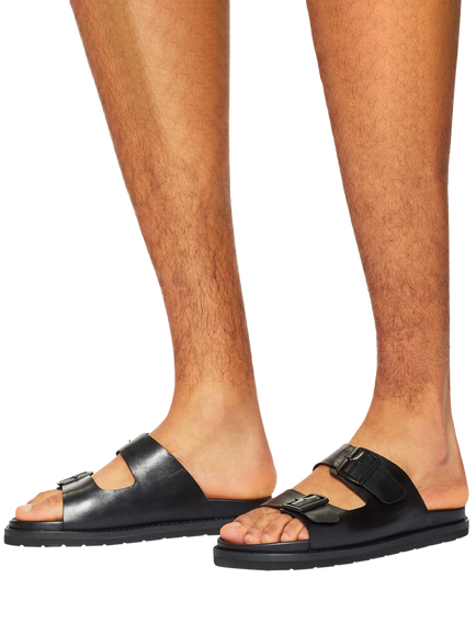 KG Kurt Geiger Lisbon Leather Footbed Sandals, Black - view 2, Black