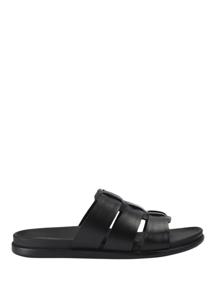 KG Kurt Geiger Naples Leather Footbed Sandals, Black, Black