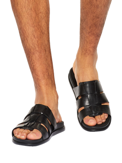 KG Kurt Geiger Naples Leather Footbed Sandals, Black - view 2, Black