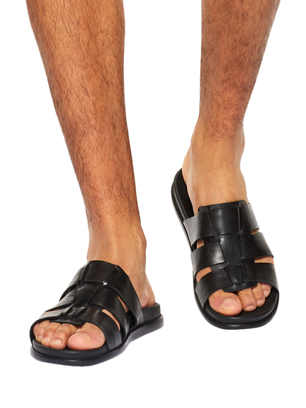 KG Kurt Geiger Naples Leather Footbed Sandals, Black - view 2, Black