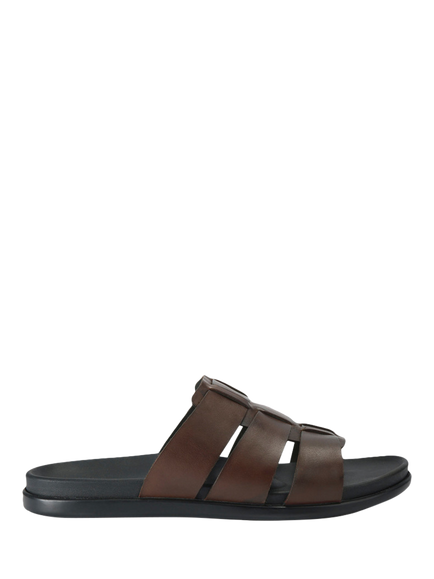 KG Kurt Geiger Naples Leather Footbed Sandals, Brown, Brown