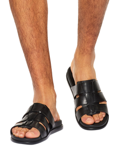 KG Kurt Geiger Naples Leather Footbed Sandals, Brown Mid - view 2, Brown Mid