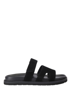 KG Kurt Geiger Palermo Suede Footbed Sandals, Black, Black