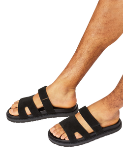 KG Kurt Geiger Palermo Suede Footbed Sandals, Black - view 2, Black