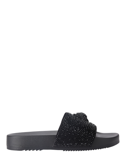 Kurt Geiger London Brockwell Embellished Slider Sandals, Black, Black