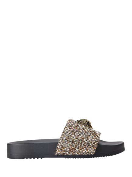 Kurt Geiger London Brockwell Embellished Slider Sandals, Gold, Gold