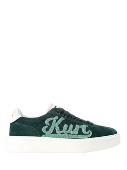Kurt Geiger London Albion Retro Suede Trainers, Green, Green