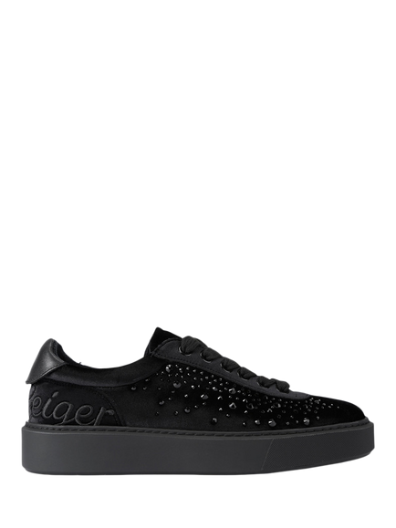 Kurt Geiger London Albion Suede Lace Up Trainers, Black