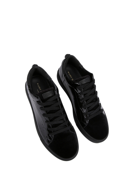 Kurt Geiger London Laney Croc Patent Leather Trainers, Black - view 2, Black