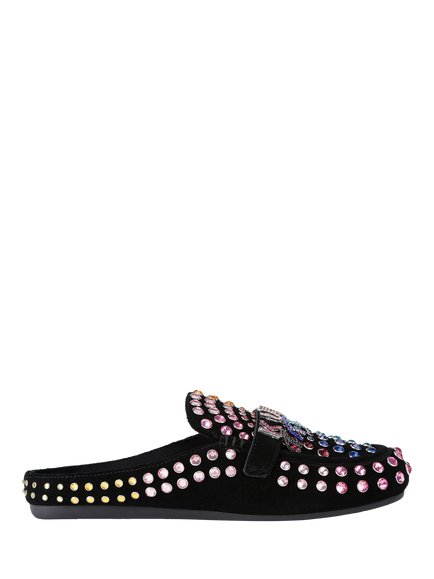 Kurt Geiger London Crystal Embellished Mule Slippers, Black/Multi, Black/Multi