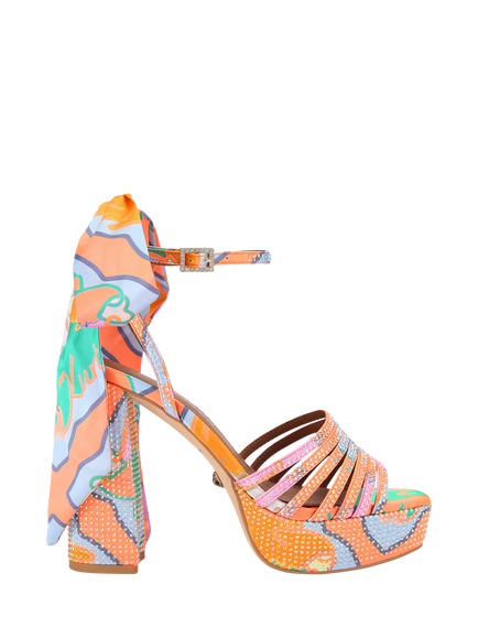 Kurt Geiger London Pierra Ankle Tie Platform Heel Sandals, Multi Multi, Multi Multi