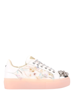 Kurt Geiger London Crystal Toe Cap Cupsole Trainers, White/Multi, White/Multi