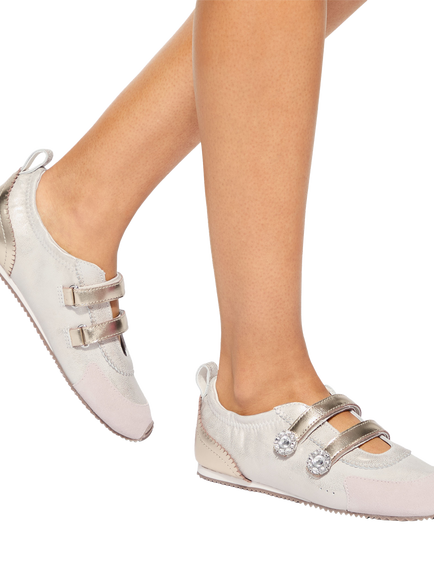 Kurt Geiger London Islington Leather Mary Jane Trainers, White/Multi - view 2, White/Multi