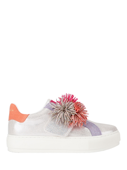 Kurt Geiger London Laney Pom Pom Embellished Trainers, Multi Multi, Multi Multi
