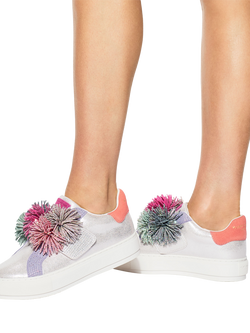 Kurt Geiger London Laney Pom Pom Embellished Trainers, Multi Multi - view 2, Multi Multi