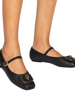 Kurt Geiger London Pimlico Leather Ballerina Pumps, Black - view 2, Black