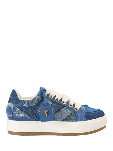Kurt Geiger London Southbank Tag Denim Trainers, Blue, Blue
