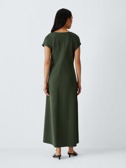 John Lewis Twist Jersey Cap Sleeve Midi Dress, Black - view 2, Khaki