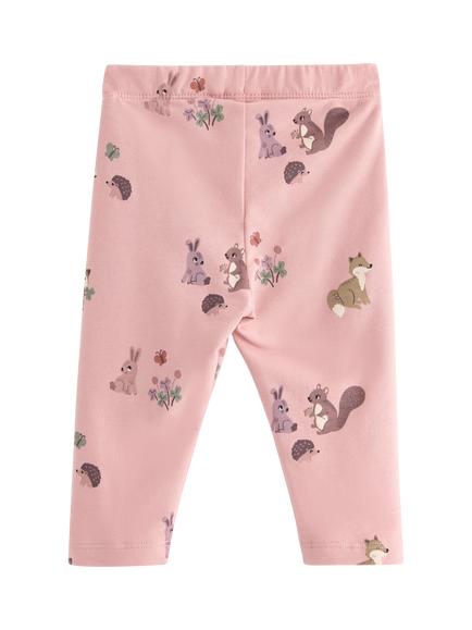 Lindex Baby Forest Animal Leggings, Dusty Pink - view 2, Dusty Pink
