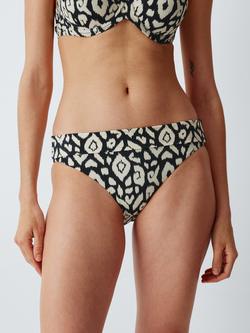 John Lewis Maya Aztec Foldover Bikini Bottoms, Black, Black