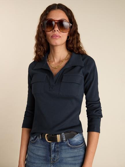 Baukjen Allie Rib Jersey Top, Classic Navy