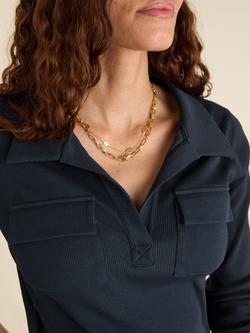 Baukjen Allie Rib Jersey Top - view 2, Classic Navy