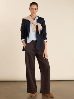Baukjen Teresa Wide Leg Tailored Trousers, Dark Chocolate, Dark Chocolate