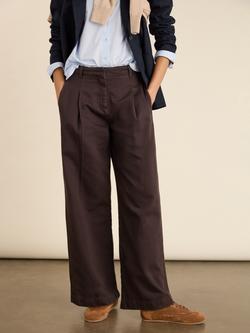 Baukjen Teresa Wide Leg Tailored Trousers, Dark Chocolate - view 2, Dark Chocolate