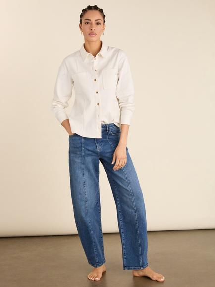 Baukjen Wyatt Barrel Leg Jeans, Washed Indigo, Washed Indigo