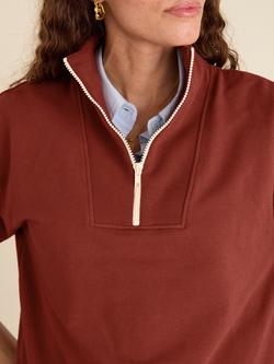 Baukjen Maddox Zip Neck Sweatshirt, Terracotta - view 2, Terracotta