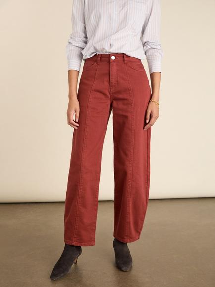 Baukjen Wyatt Barrel Leg Jeans, Terracotta - view 2, Terracotta