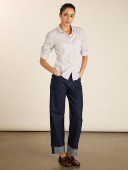 Baukjen Nicola Stripe Shaped Waist Shirt, Blue/Multi - view 2, Blue/Multi