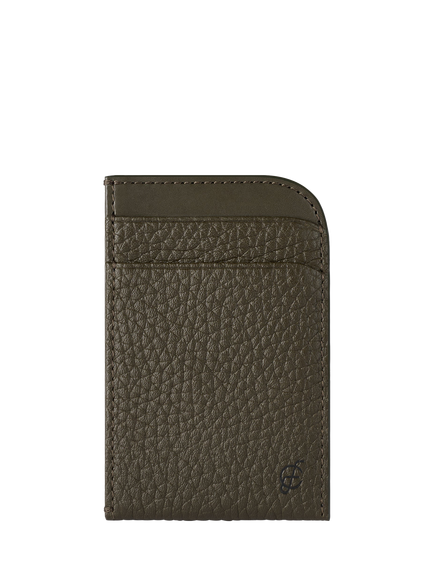 Carl Friedrik Foley Leather Card Holder, Dark Olive
