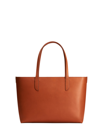 Carl Friedrik Ashby Leather Tote Bag - view 2, Cognac