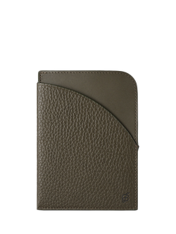 Carl Friedrik Clifton Full Grain Leather Passport Sleeve, Dark Olive