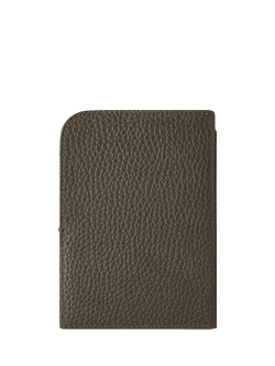 Carl Friedrik Clifton Full Grain Leather Passport Sleeve - view 2, Dark Olive