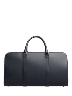 Carl Friedrik Palissy Leather Weekend Bag, 30L - view 2, Navy