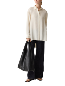 Theory Stripe Oversized Shirt, White, White