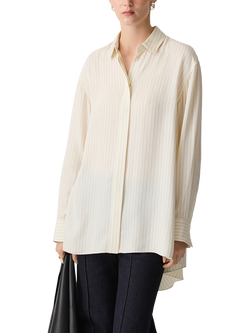 Theory Stripe Oversized Shirt, White - view 2, White