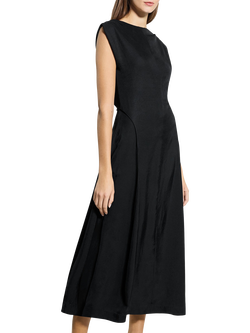 Theory Drape Parachute Midi Dress, Black - view 2, Black