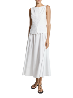 Theory Boat Neck Split Dress, White, White