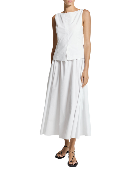 Theory Boat Neck Split Dress, White, White