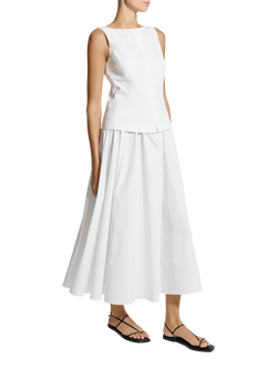 Theory Boat Neck Split Dress, White - view 2, White