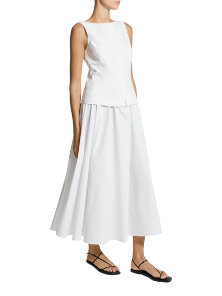Theory Boat Neck Split Dress, White - view 2, White