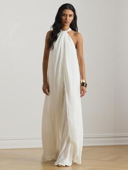 Lauren Ralph Lauren Draped Halterneck Jumpsuit, White, White